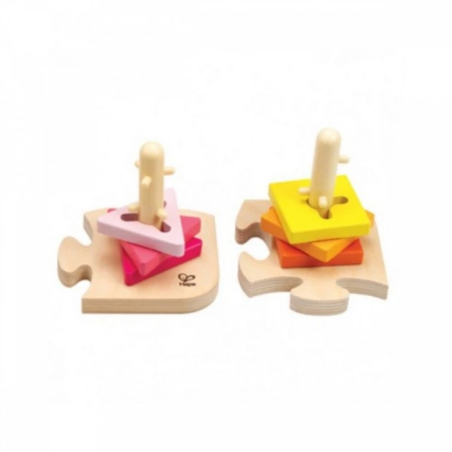 Wooden puzzle with figures to string