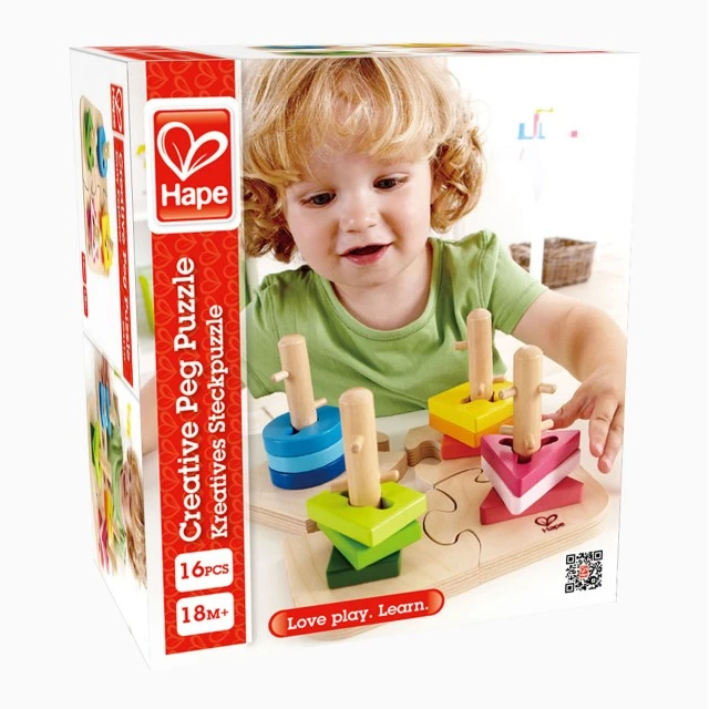 Wooden puzzle with figures to string