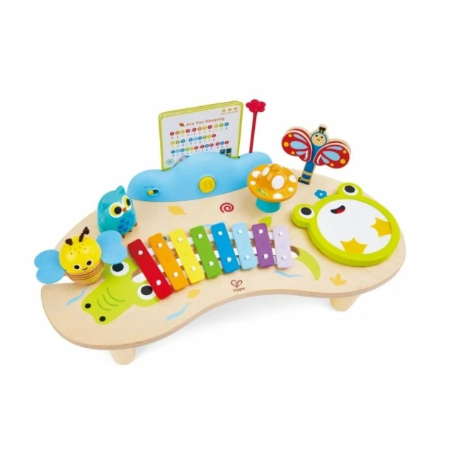 Дървен комплект, Hape, Музикална маса с инструменти 8 в 1