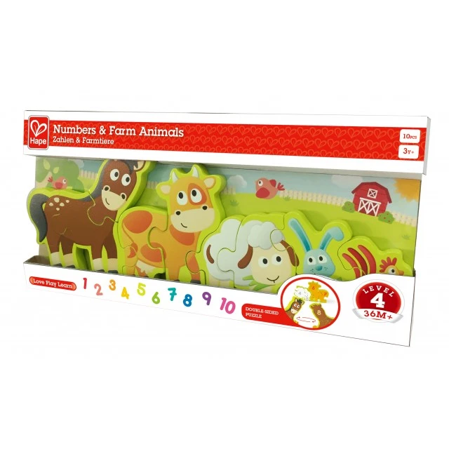 Numbers and farm animals - puzzle