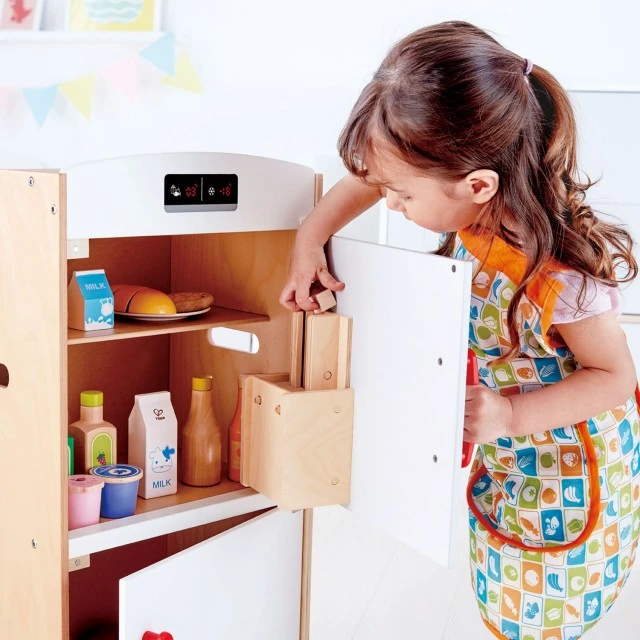 Wooden fridge and freezer