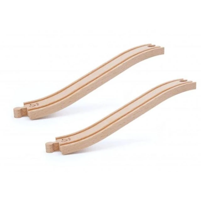 Wooden set, Hape, S - shaped railway track, 2 pieces