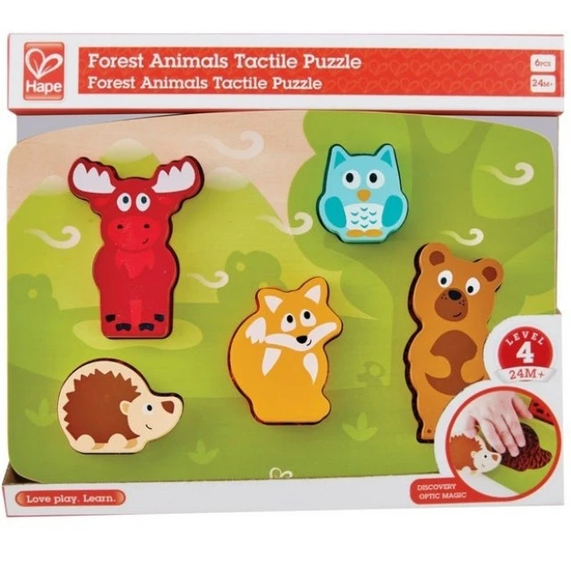Children’s wooden puzzle Touch and learn forest animals