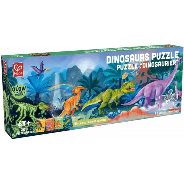 Puzzle Dinosaurs, Glow in the dark, 200 pieces