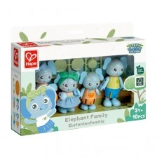 Set of wooden figures Family of elephants, 10 parts