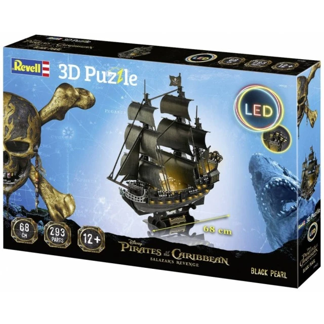 Puzzle Pirates of the Caribbean, Black Pearl with LED lighting, 293 pieces