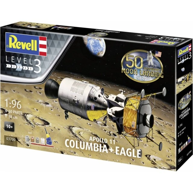 Apollo 11 Columbia and Eagle Prefab Model Kit, 60 Pieces