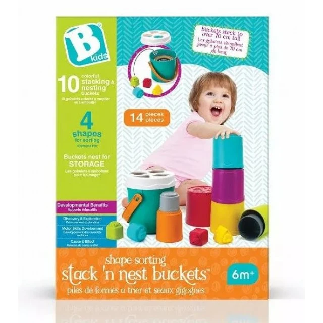 Комплект кофички за подреждане и сортиране, Infantino, B Kids, 14 части