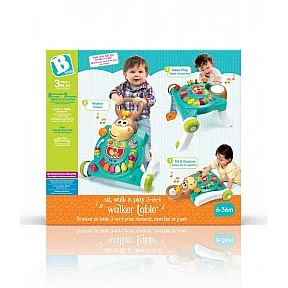 Interactive toy, Infantino, B Kids, 3 in 1 Baby Walker and Horse Table, Blue