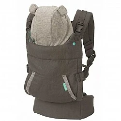 Ergonomic baby carrier with hood, Infantino, 2 in 1, Gray, from 5.4 to 18 kg.