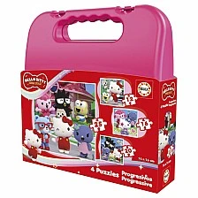 Puzzle in a suitcase, Hello Kitty 4 in 1, 12-16-20-25 pieces