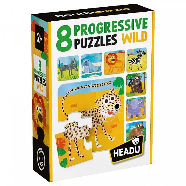 Wildlife 8 in 1 progressive puzzle, 28 pieces