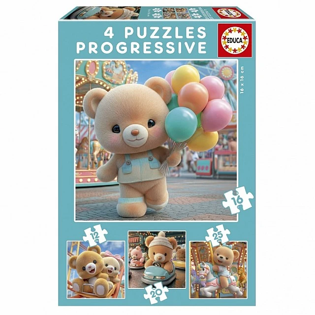 Progressive puzzle, Educa, Bears in the park, 4 in 1, 12-16-20-25 pieces