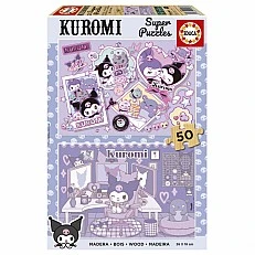 Дървен пъзел, Educa, Kuromi 2 в 1, 2х25 части