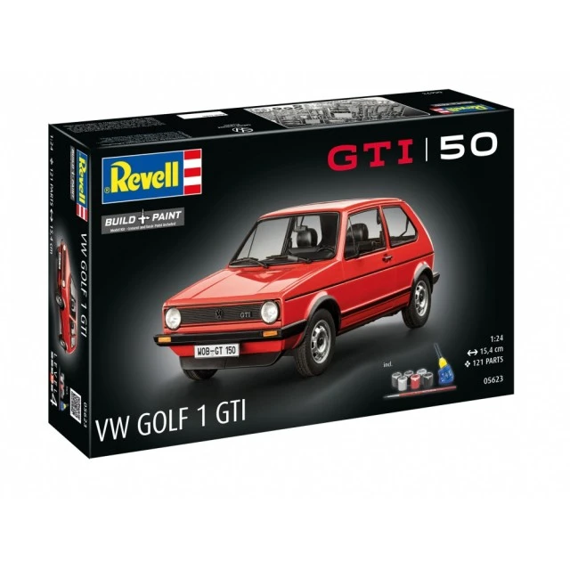Assembly model, Revell, Gift set 50 years VW Golf 1 GTi, 121 parts