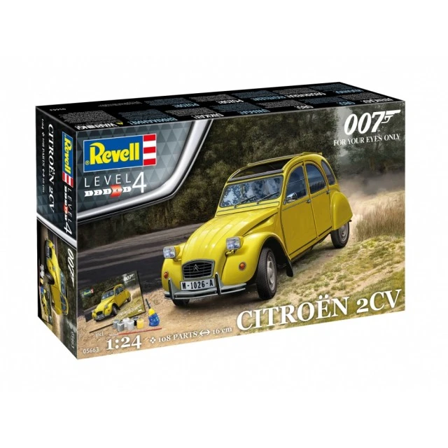 Assembly model, Revell, James Bond Citroen 2 CV Gift Set, 108 parts