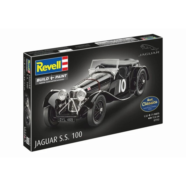 Assembly model, Revell, Jaguar SS 100 car, 75 parts