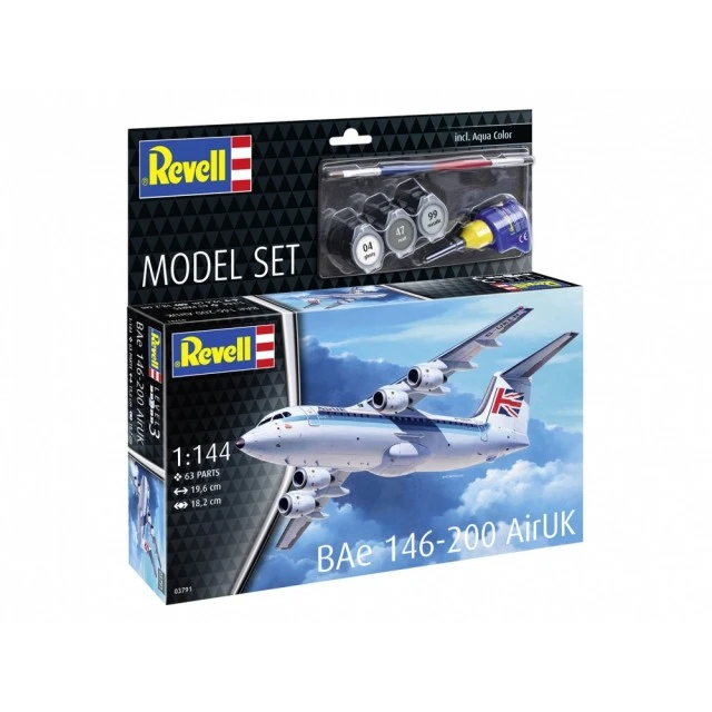 Assembly model, Revell, Airplane, BAe 146-200 AirUK, 63 parts