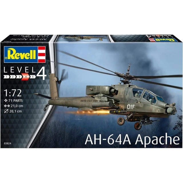Assembled model Military helicopter AH-64A Apache, 71 parts