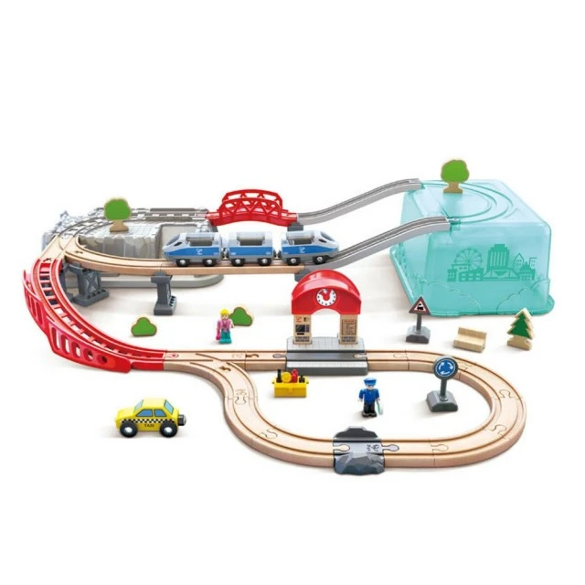 Wooden set City train, 48 parts