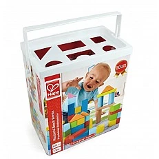 Дървени разноцветни кубчета, Hape, 101 части