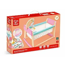 Дървено Люлеещо се легло за кукли, Hape, 4 части