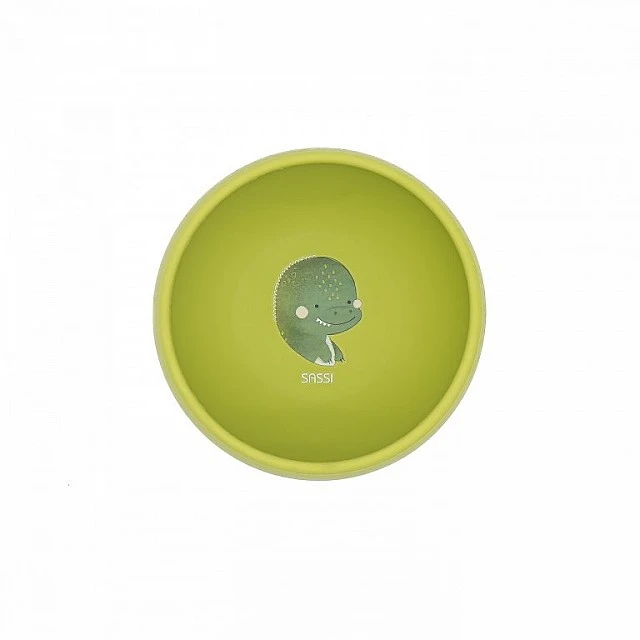 Silicone vacuum feeding bowl, Sassi, Dinosaur