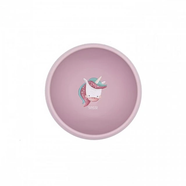 Silicone vacuum feeding bowl, Sassi, Unicorn