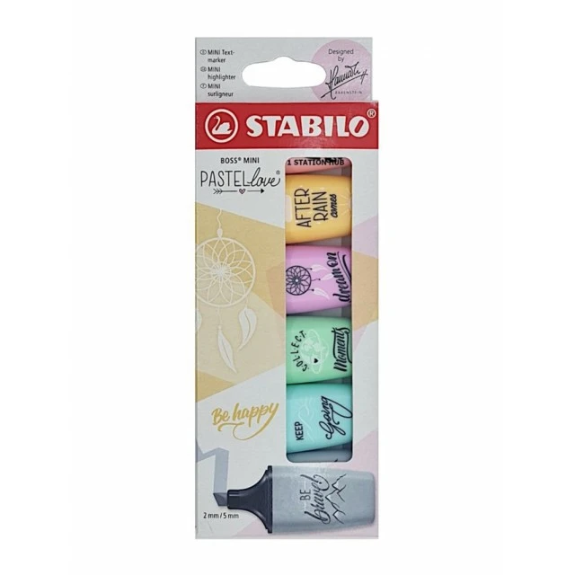 Set of text markers, Stabilo, Boss Mini Pastel Love 2.0 ST07/06-29, 6 colors