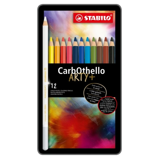 Set of pastel pencils, Stabilo, CarbOthello metal box ST1412-6, 12 colors