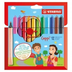 Комплект флумастери, Stabilo, Cappi ST168/12-4, 12 цвята