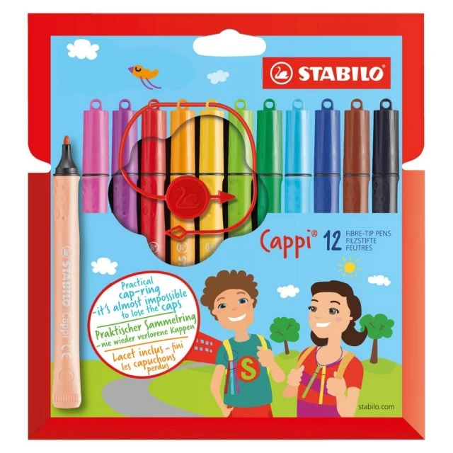 Marker set, Stabilo, Cappi ST168/12-4, 12 colors