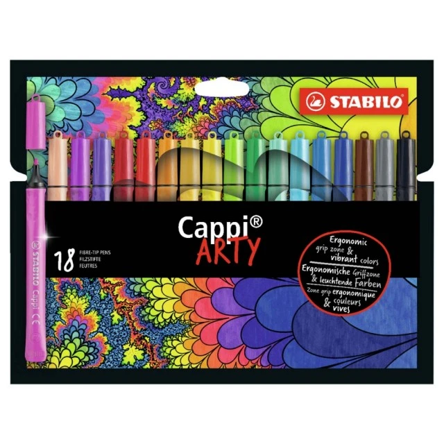 Комплект флумастери, Stabilo, Cappi Arty ST168/18-1-20, 18 цвята