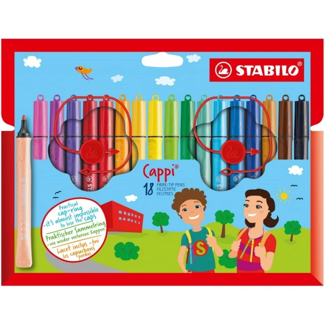 Marker set, Stabilo, Cappi ST168/18-4, 18 colors