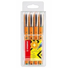 Pen set, Stabilo, Worker+Fine ST2016/4, 4 colors