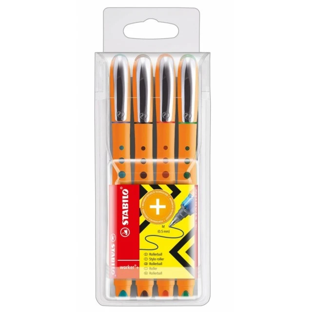 Pen set, Stabilo, Worker+Fine ST2016/4, 4 colors