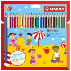 Set of colored pencils, Stabilo, TRIO thick ergonomic ST203/2-24, 24 colors + sharpener