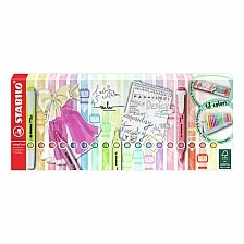 Комплект текст маркери, Stabilo, Swing Cool Пастел със стойка за бюро ST275/18-01-5, 18 цвята