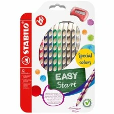 Set of ergonomic colored pencils, Stabilo, EASYcolors right, 12 colors, right hand