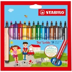 Marker set, Stabilo, Trio Scribbi ST368/14-01, 14 colors