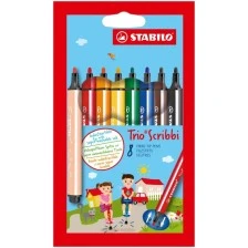 Marker set, Stabilo, Trio Scribbi ST368/8-01, 8 colors