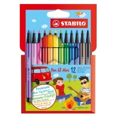 Комплект флумастери, Stabilo, Pen 68 Mini ST668/12, 12 цвята