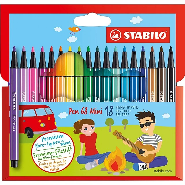 Set of markers, Stabilo, Pen 68 ST668/18, 18 colors