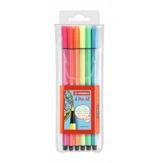 Комплект флумастери, Stabilo, Pen 68 Neon ST6806-1, 6 цвята