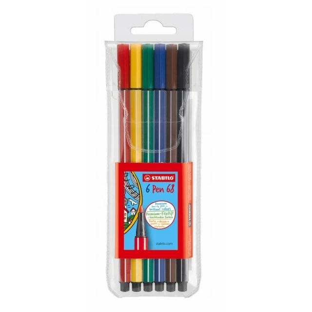 Комплект флумастери, Stabilo, Pen 68 ST6806/PL, 6 цвята