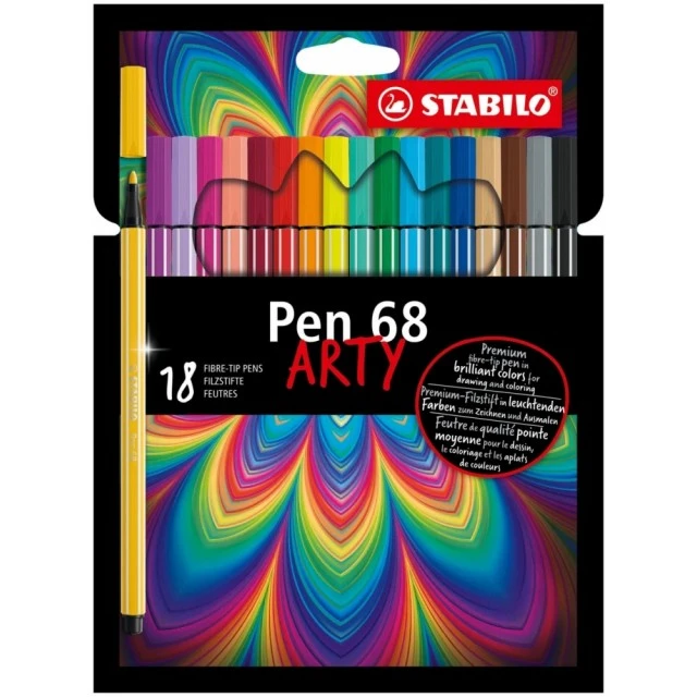 Set of markers, Stabilo, Pen 68 Arty ST6818-1-20, 18 colors