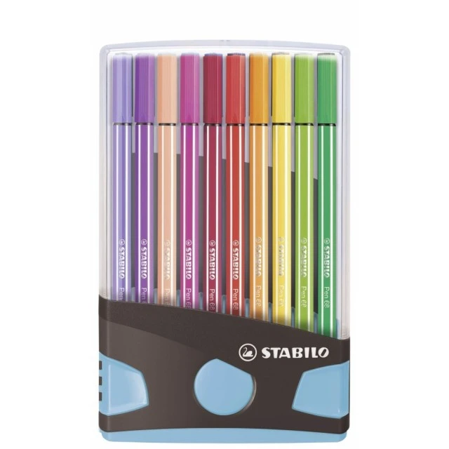 Marker set, Stabilo, Pen 68 Color Parade ST6820-04-04 light blue box, 20 colors