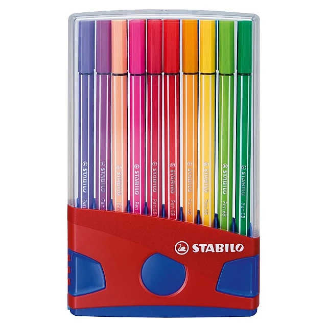 Комплект флумастери, Stabilo, Pen 68 Color Parade ST6820-04 тъмносиня кутия, 20 цвята