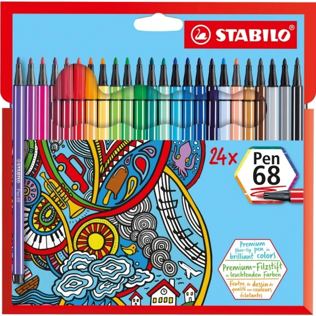 Set of markers, Stabilo, Pen 68 ST6824-7, 24 colors