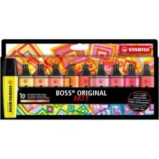 Комплект текст маркери, Stabilo, Boss Original Arty Warm Colours ST70/10-1-20, 10 цвята